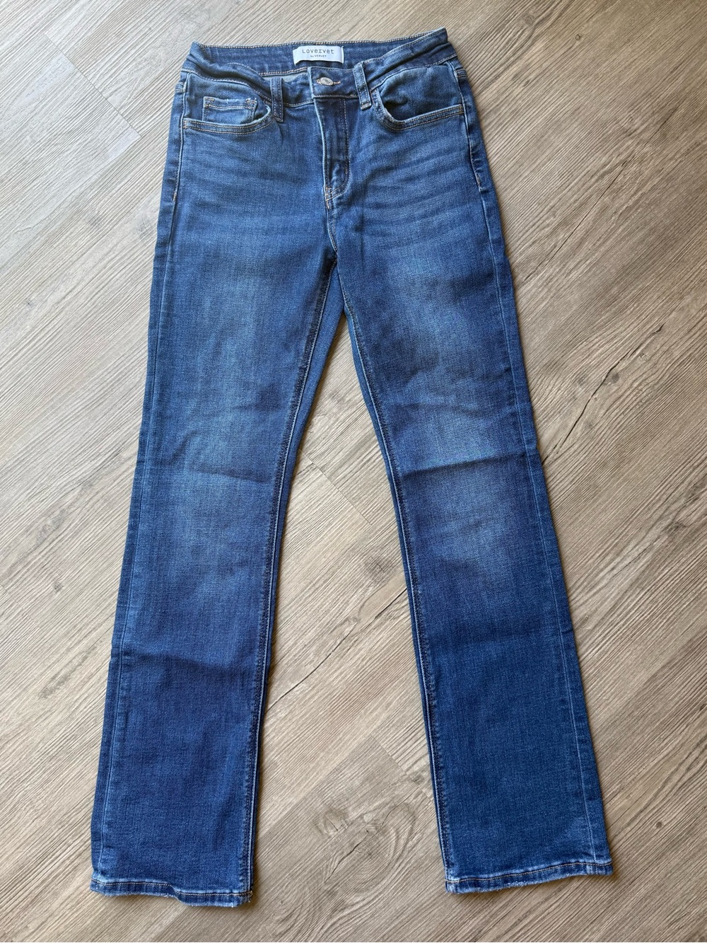 Lovervet by Vervet Straight Leg Jeans Women 26/3 Blue LV1064 Stretch
